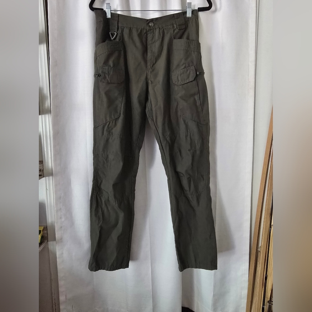 Men's Olive Green Waterproof Tactical Cargo Pants Size Large